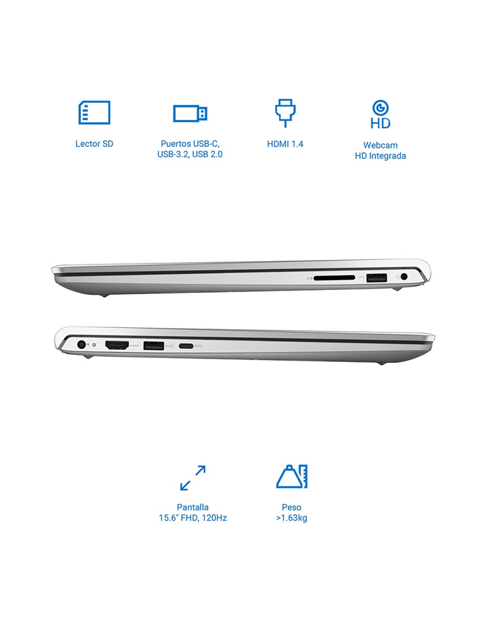Laptop Thin & Light DC15255 15.6 pulgadas Full HD AMD Ryzen 7 AMD Radeon 16 GB RAM 1 TB SSD 4